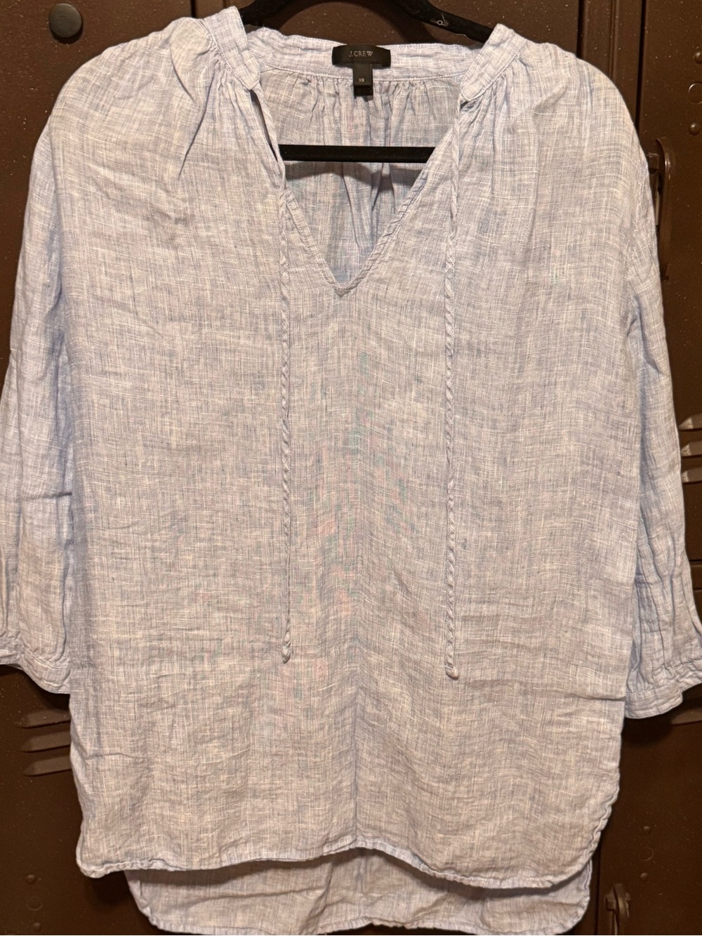 J. Crew Light Blue 100% Linen Tunic